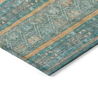 Ysadora Teal Washable Indoor - Outdoor Rug - LOOMLAN - LOOMLAN Rugs - Outdoor Rugs