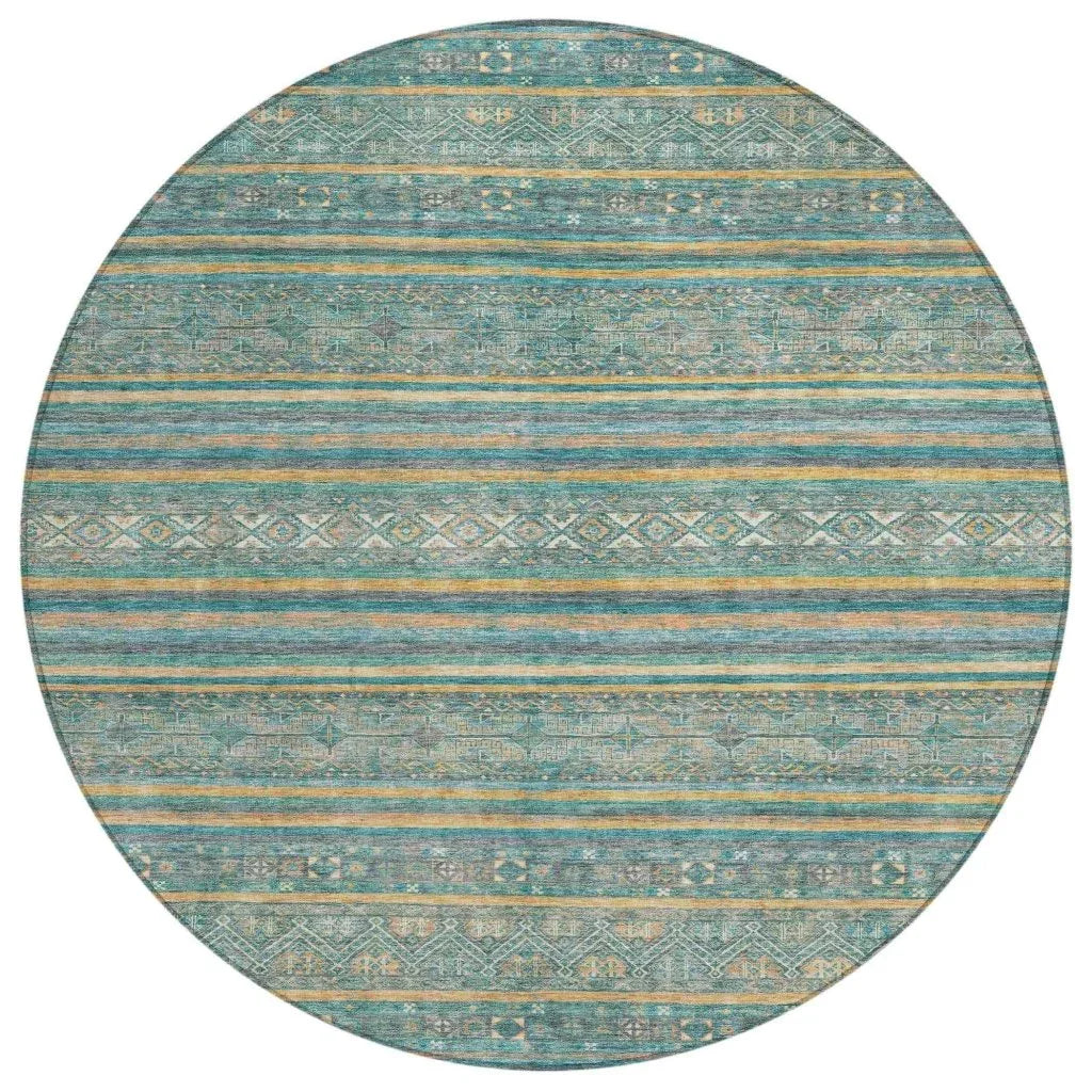 Ysadora Teal Washable Indoor - Outdoor Rug - LOOMLAN - LOOMLAN Rugs - Outdoor Rugs