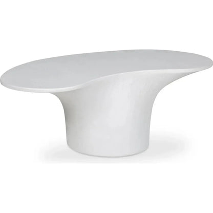 Yumi Concrete Outdoor Oval Coffee Table-Outdoor Coffee Tables-Moe's Home-LOOMLAN