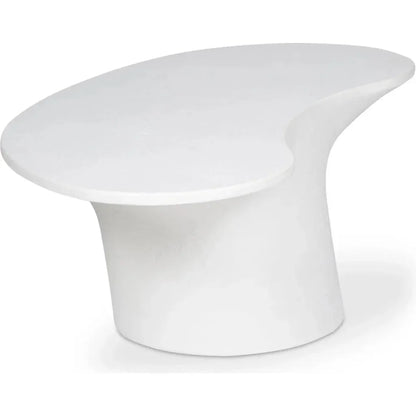 Yumi Concrete Outdoor Oval Coffee Table-Outdoor Coffee Tables-Moe's Home-LOOMLAN