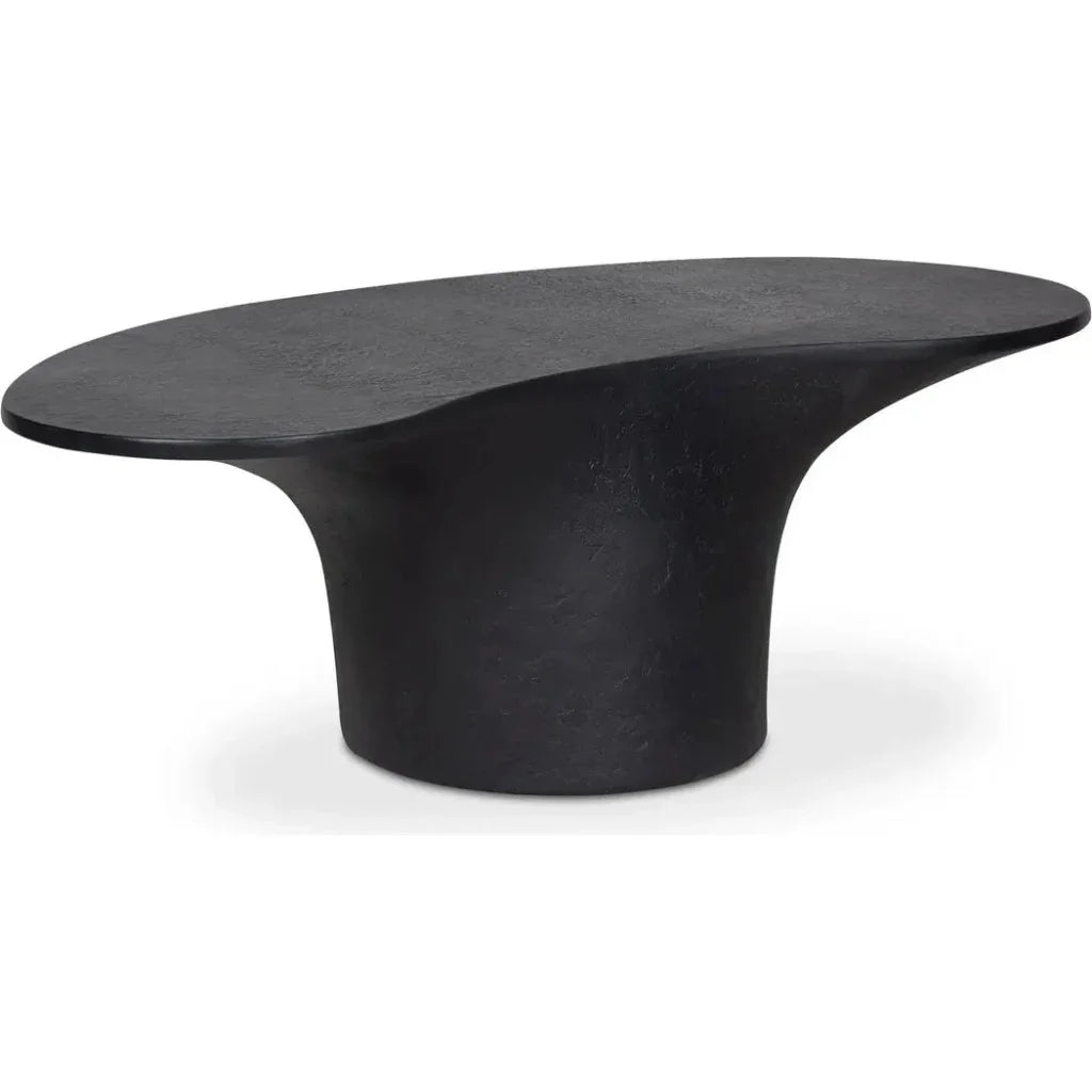 Yumi Concrete Outdoor Oval Coffee Table-Outdoor Coffee Tables-Moe's Home-LOOMLAN