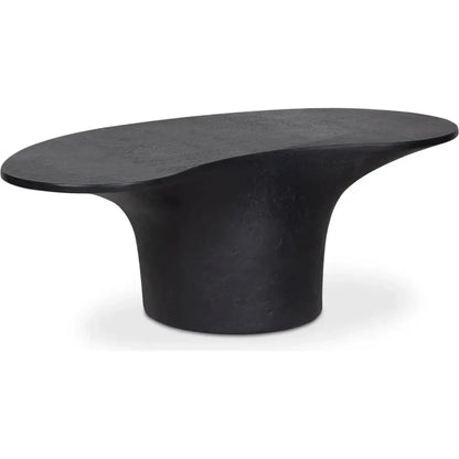 Yumi Concrete Outdoor Oval Coffee Table-Outdoor Coffee Tables-Moe's Home-LOOMLAN