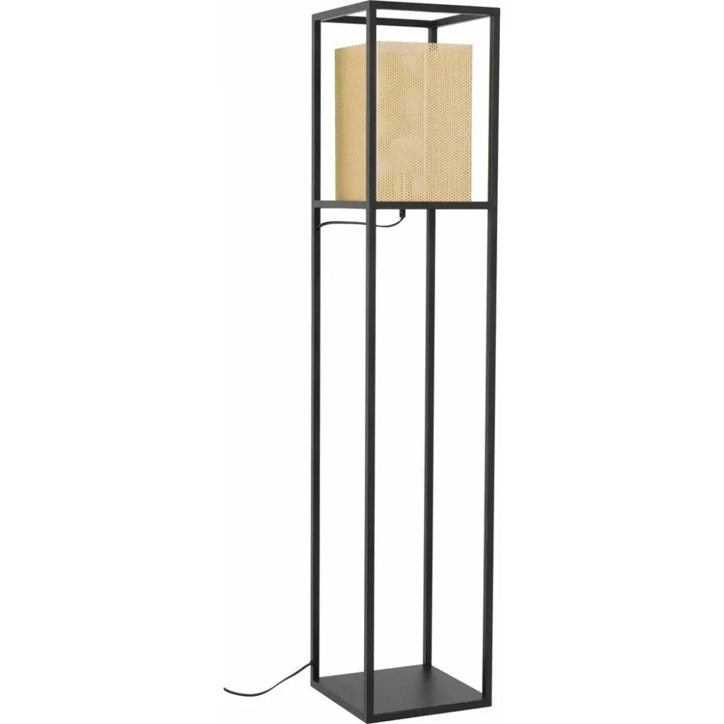 Yves Floor Lamp Gold & Black-Floor Lamps-Zuo Modern-LOOMLAN