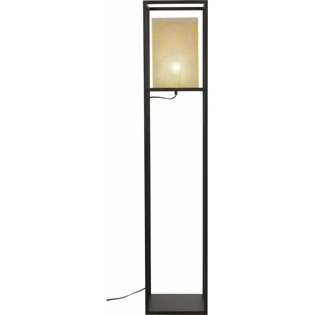 Yves Floor Lamp Gold & Black-Floor Lamps-Zuo Modern-LOOMLAN