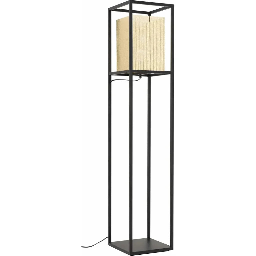 Yves Floor Lamp Gold & Black-Floor Lamps-Zuo Modern-LOOMLAN