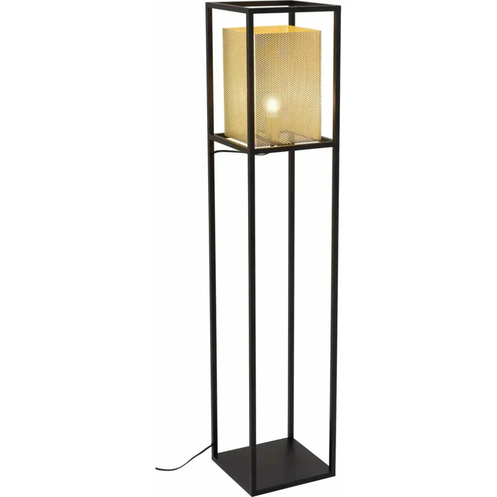 Yves Floor Lamp Gold & Black-Floor Lamps-Zuo Modern-LOOMLAN