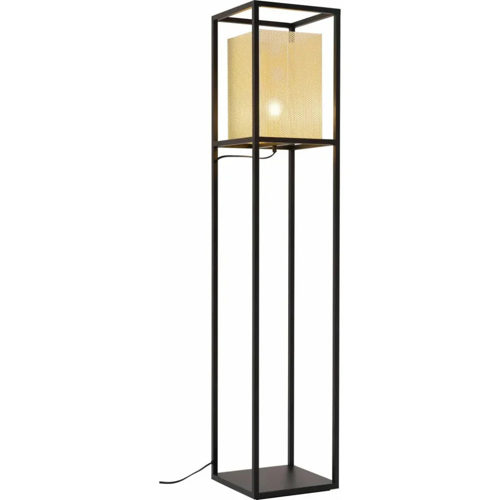 Yves Floor Lamp Gold & Black-Floor Lamps-Zuo Modern-LOOMLAN