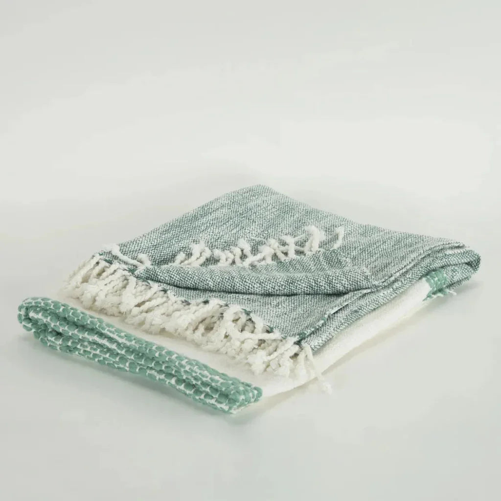 Zack Color Block Cotton Throw Blanket - LOOMLAN - LOOMLAN - Throw Blankets