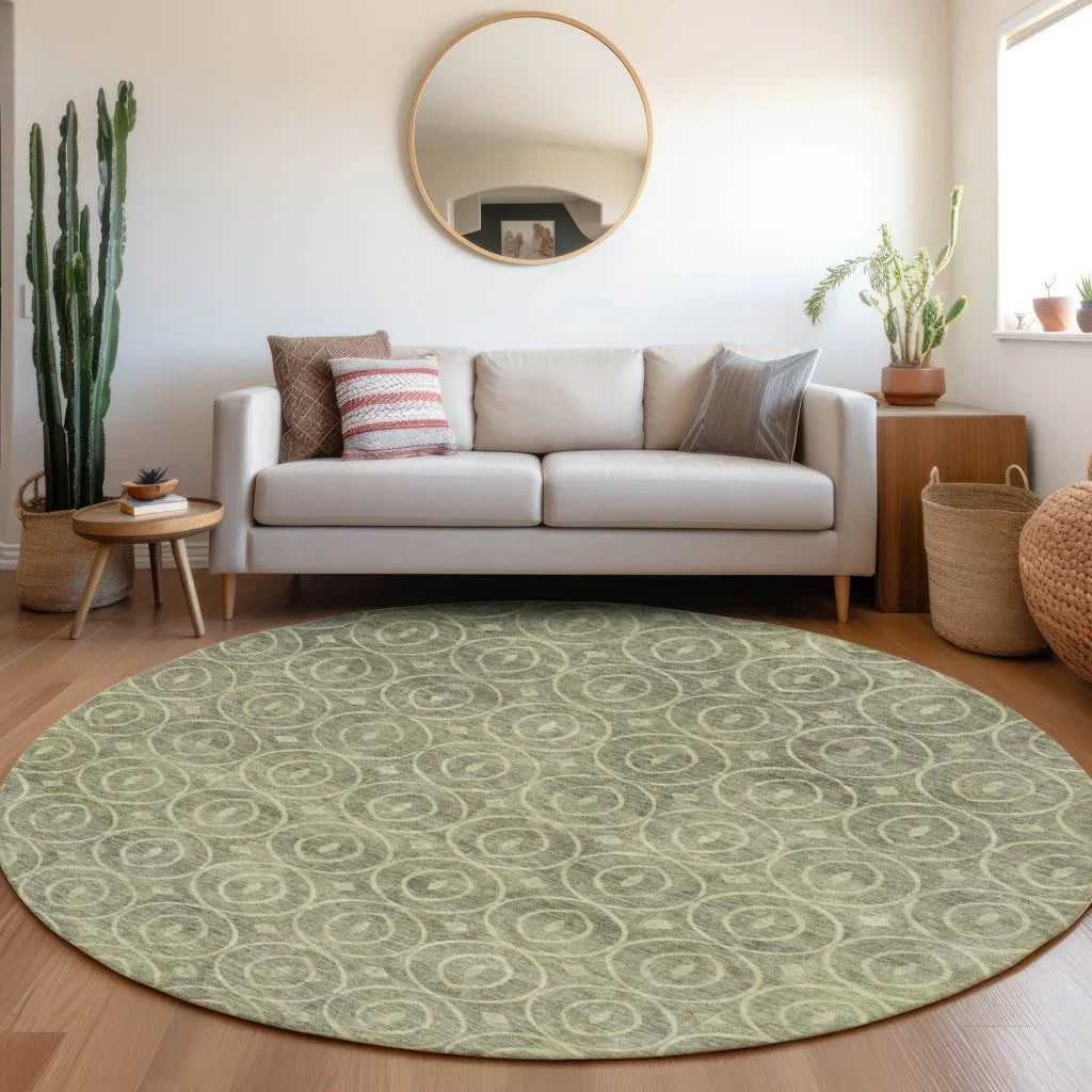 Zafrine Aloe Washable Indoor - Outdoor Rug - LOOMLAN - LOOMLAN Rugs - Outdoor Rugs