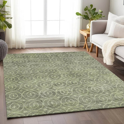 Zafrine Aloe Washable Indoor - Outdoor Rug - LOOMLAN - LOOMLAN Rugs - Outdoor Rugs