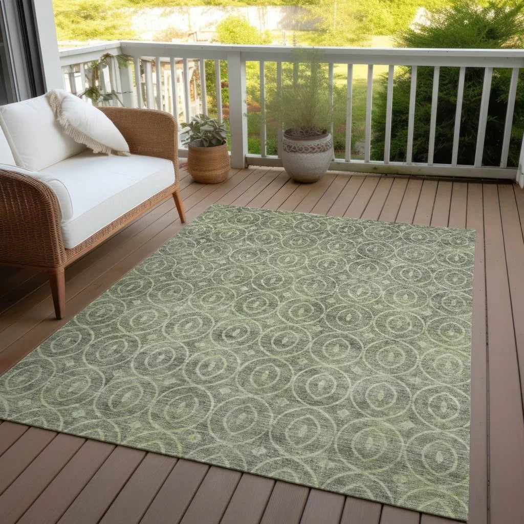 Zafrine Aloe Washable Indoor - Outdoor Rug - LOOMLAN - LOOMLAN Rugs - Outdoor Rugs