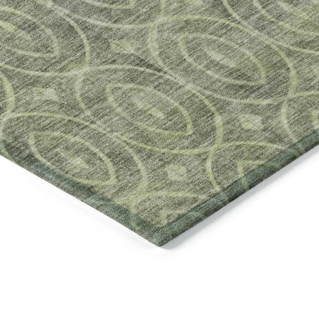 Zafrine Aloe Washable Indoor - Outdoor Rug - LOOMLAN - LOOMLAN Rugs - Outdoor Rugs