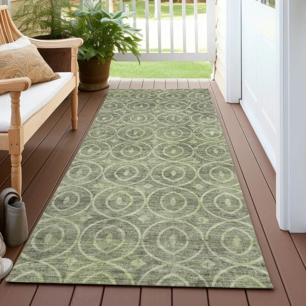 Zafrine Aloe Washable Indoor - Outdoor Rug - LOOMLAN - LOOMLAN Rugs - Outdoor Rugs