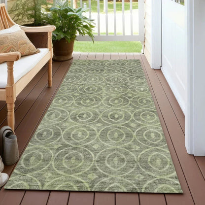 Zafrine Aloe Washable Indoor - Outdoor Rug - LOOMLAN - LOOMLAN Rugs - Outdoor Rugs