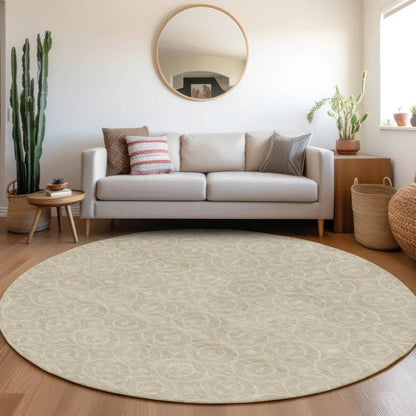 Zafrine Beige Washable Indoor - Outdoor Rug - LOOMLAN - LOOMLAN Rugs - Outdoor Rugs