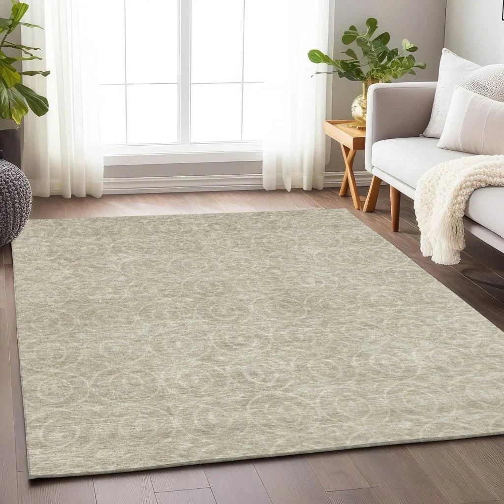 Zafrine Beige Washable Indoor - Outdoor Rug - LOOMLAN - LOOMLAN Rugs - Outdoor Rugs