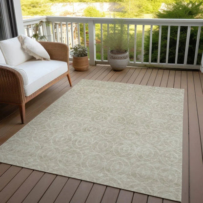Zafrine Beige Washable Indoor - Outdoor Rug - LOOMLAN - LOOMLAN Rugs - Outdoor Rugs