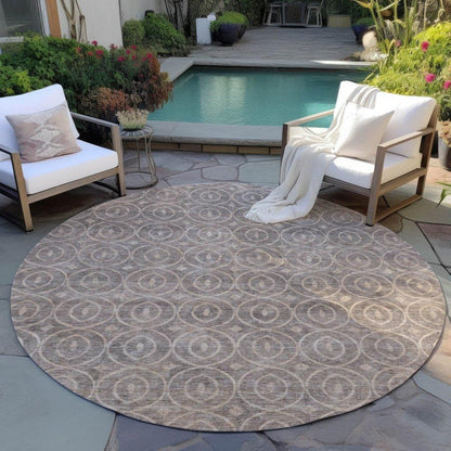 Zafrine Brown Washable Indoor - Outdoor Rug - LOOMLAN - LOOMLAN Rugs - Outdoor Rugs