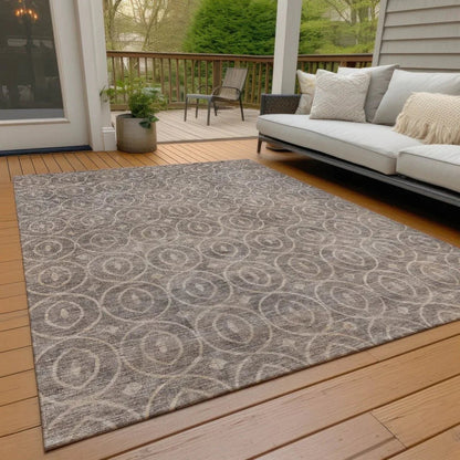 Zafrine Brown Washable Indoor - Outdoor Rug - LOOMLAN - LOOMLAN Rugs - Outdoor Rugs