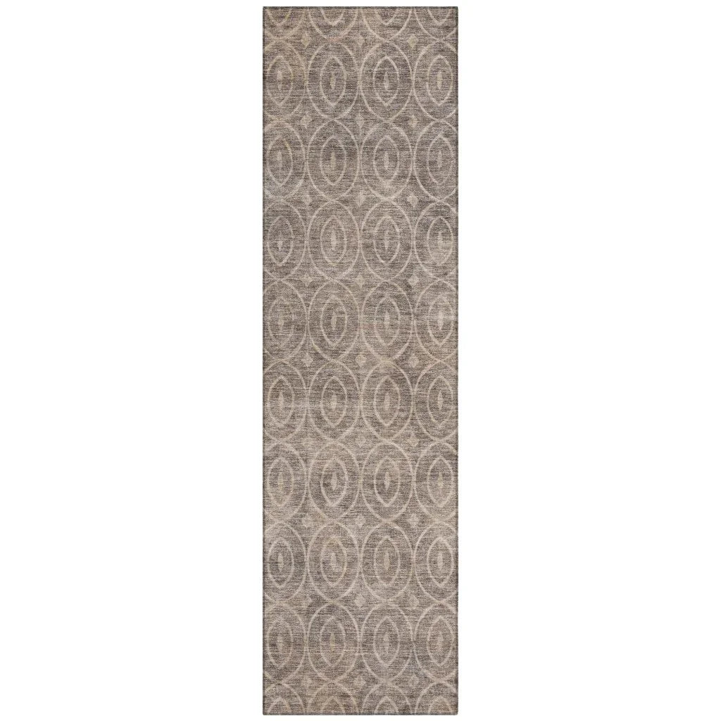 Zafrine Brown Washable Indoor - Outdoor Rug - LOOMLAN - LOOMLAN Rugs - Outdoor Rugs