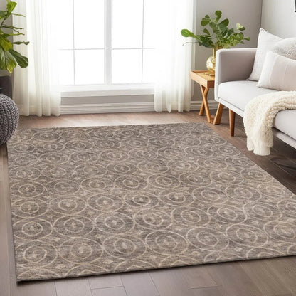 Zafrine Brown Washable Indoor - Outdoor Rug - LOOMLAN - LOOMLAN Rugs - Outdoor Rugs