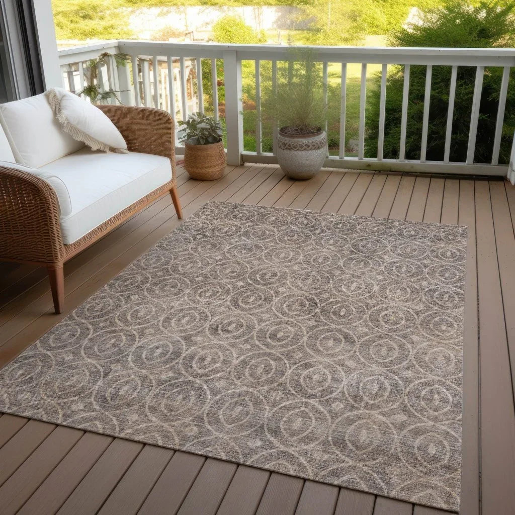 Zafrine Brown Washable Indoor - Outdoor Rug - LOOMLAN - LOOMLAN Rugs - Outdoor Rugs