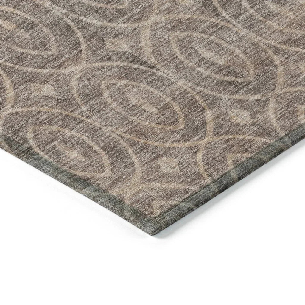 Zafrine Brown Washable Indoor - Outdoor Rug - LOOMLAN - LOOMLAN Rugs - Outdoor Rugs