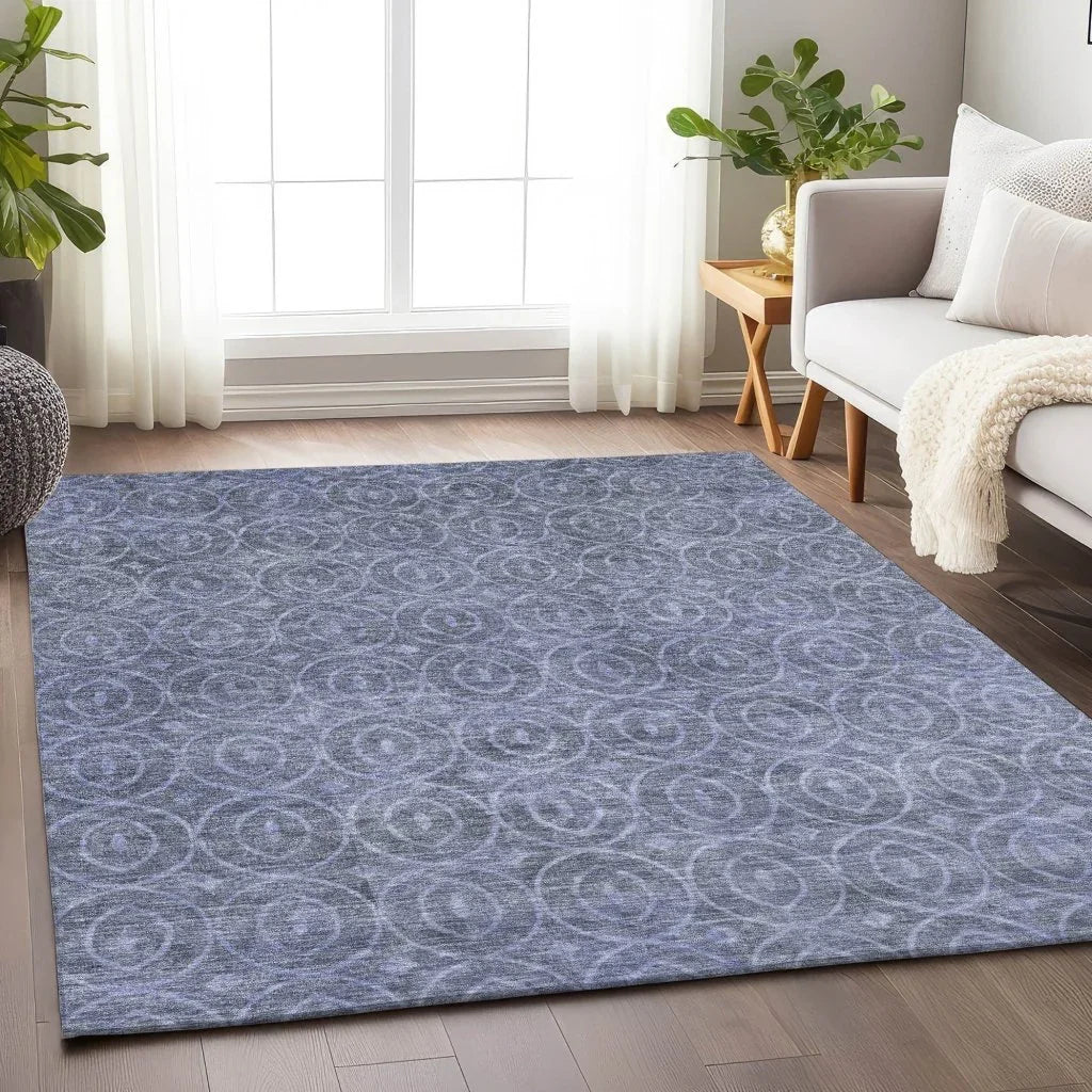 Zafrine Denim Washable Indoor - Outdoor Rug - LOOMLAN - LOOMLAN Rugs - Outdoor Rugs