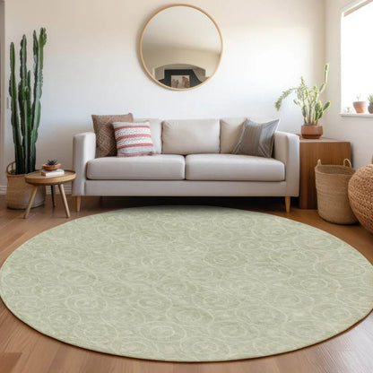 Zafrine Green Washable Indoor - Outdoor Rug - LOOMLAN - LOOMLAN Rugs - Outdoor Rugs