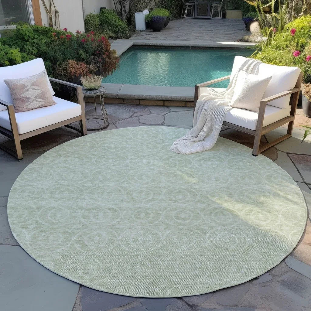 Zafrine Green Washable Indoor - Outdoor Rug - LOOMLAN - LOOMLAN Rugs - Outdoor Rugs