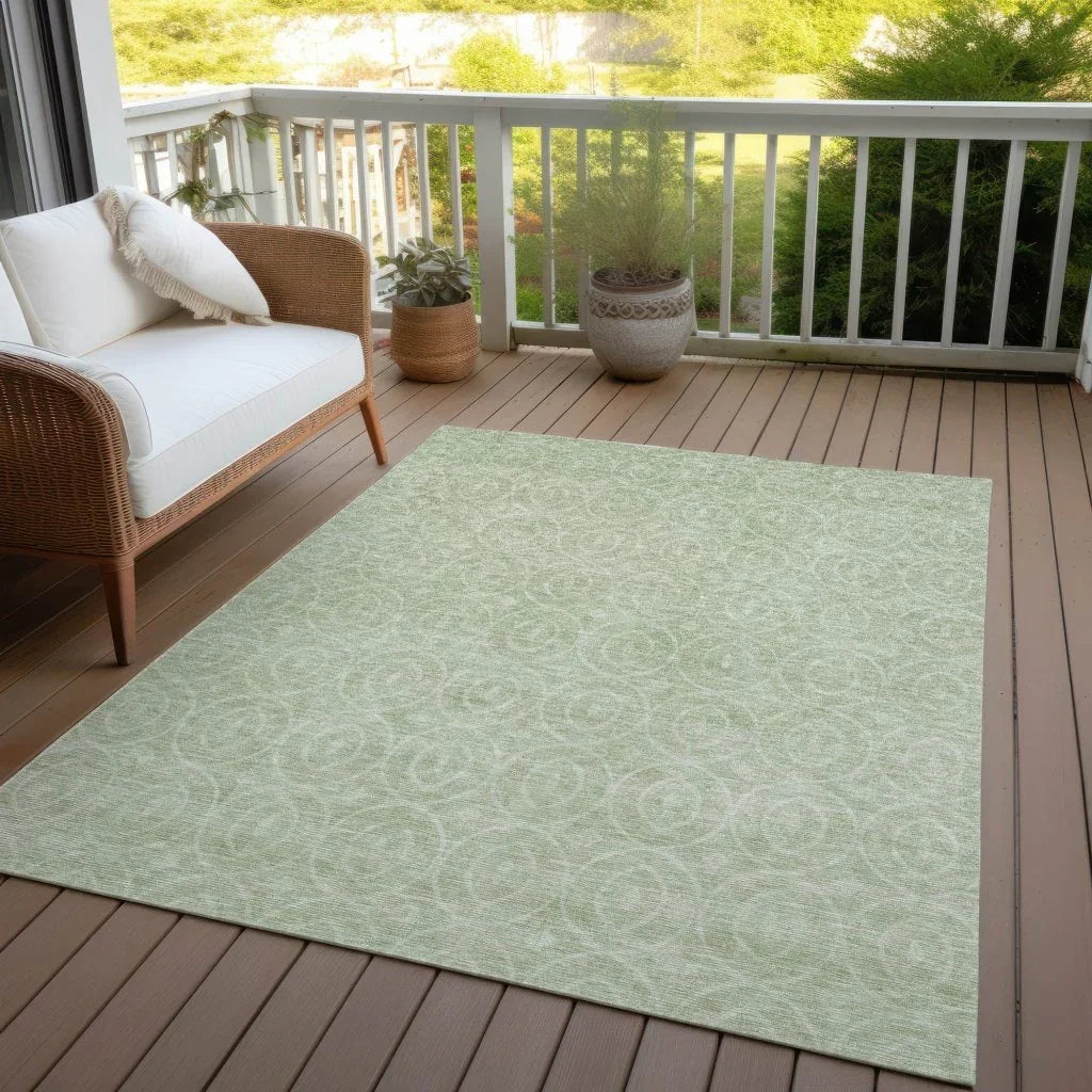 Zafrine Green Washable Indoor - Outdoor Rug - LOOMLAN - LOOMLAN Rugs - Outdoor Rugs