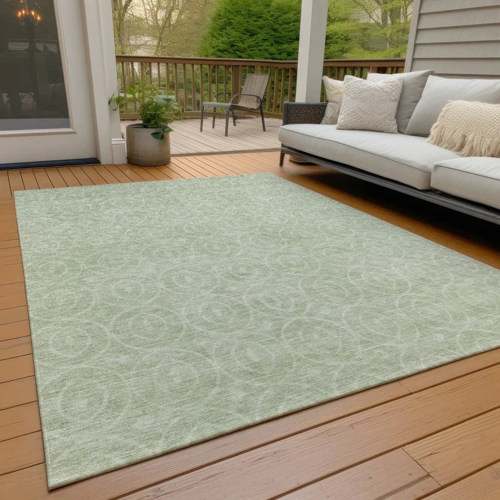 Zafrine Green Washable Indoor - Outdoor Rug - LOOMLAN - LOOMLAN Rugs - Outdoor Rugs