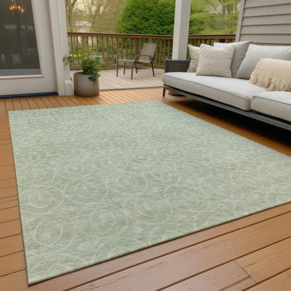 Zafrine Green Washable Indoor - Outdoor Rug - LOOMLAN - LOOMLAN Rugs - Outdoor Rugs