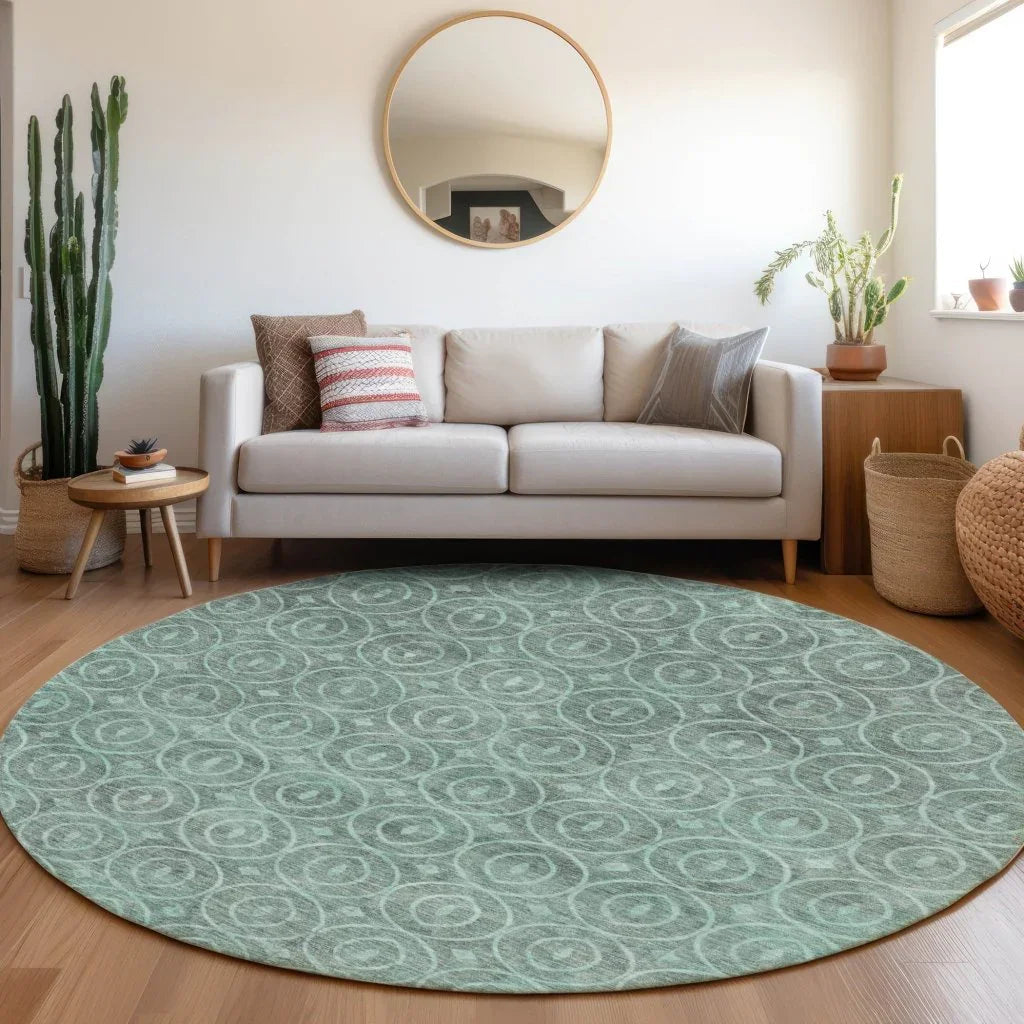 Zafrine Teal Washable Indoor - Outdoor Rug - LOOMLAN - LOOMLAN Rugs - Outdoor Rugs