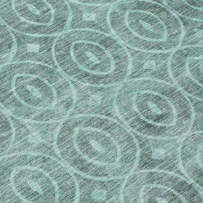 Zafrine Teal Washable Indoor - Outdoor Rug - LOOMLAN - LOOMLAN Rugs - Outdoor Rugs