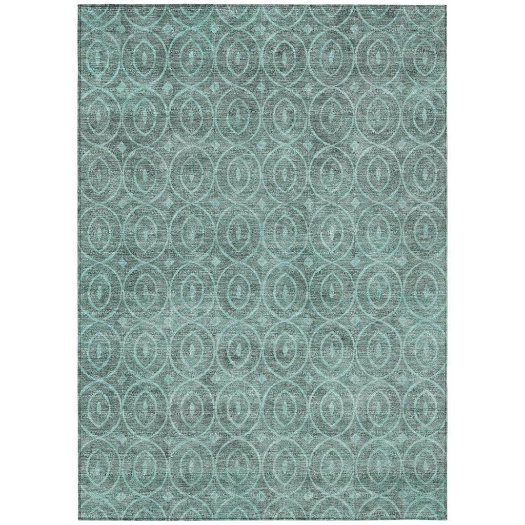 Zafrine Teal Washable Indoor - Outdoor Rug - LOOMLAN - LOOMLAN Rugs - Outdoor Rugs