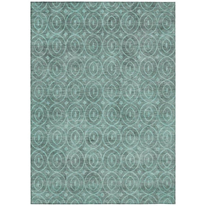 Zafrine Teal Washable Indoor - Outdoor Rug - LOOMLAN - LOOMLAN Rugs - Outdoor Rugs