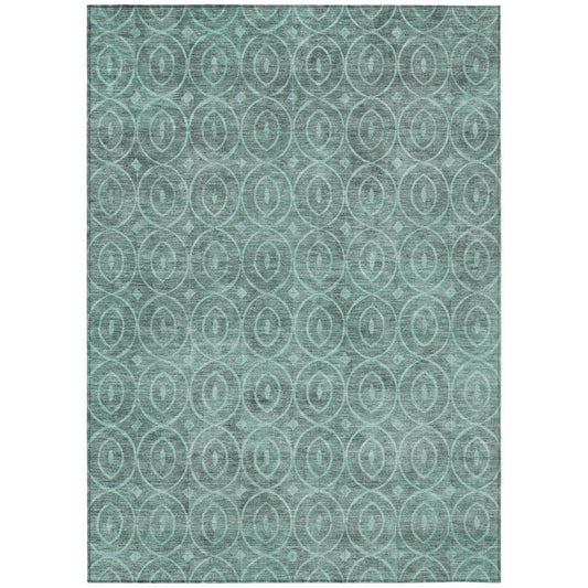 Zafrine Teal Washable Indoor - Outdoor Rug - LOOMLAN - LOOMLAN Rugs - Outdoor Rugs