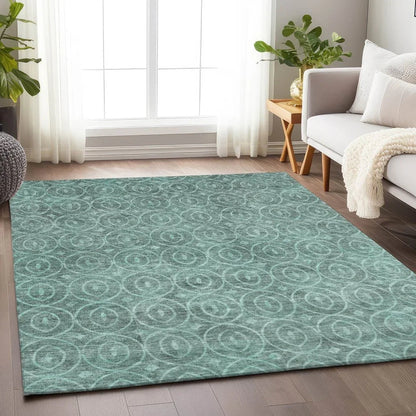 Zafrine Teal Washable Indoor - Outdoor Rug - LOOMLAN - LOOMLAN Rugs - Outdoor Rugs