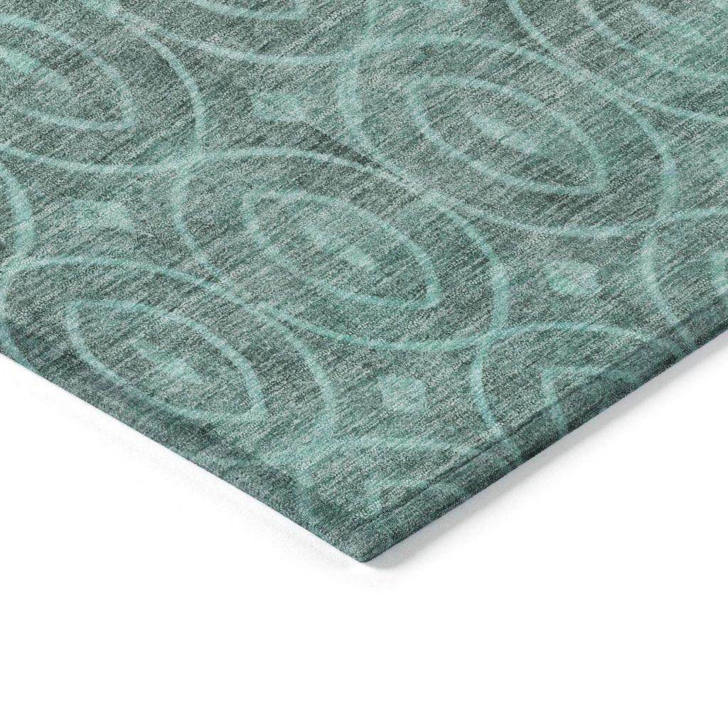 Zafrine Teal Washable Indoor - Outdoor Rug - LOOMLAN - LOOMLAN Rugs - Outdoor Rugs