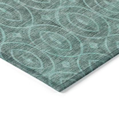 Zafrine Teal Washable Indoor - Outdoor Rug - LOOMLAN - LOOMLAN Rugs - Outdoor Rugs