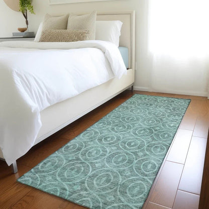Zafrine Teal Washable Indoor - Outdoor Rug - LOOMLAN - LOOMLAN Rugs - Outdoor Rugs