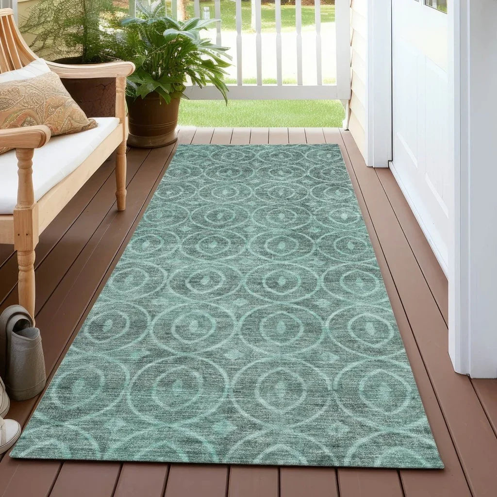 Zafrine Teal Washable Indoor - Outdoor Rug - LOOMLAN - LOOMLAN Rugs - Outdoor Rugs