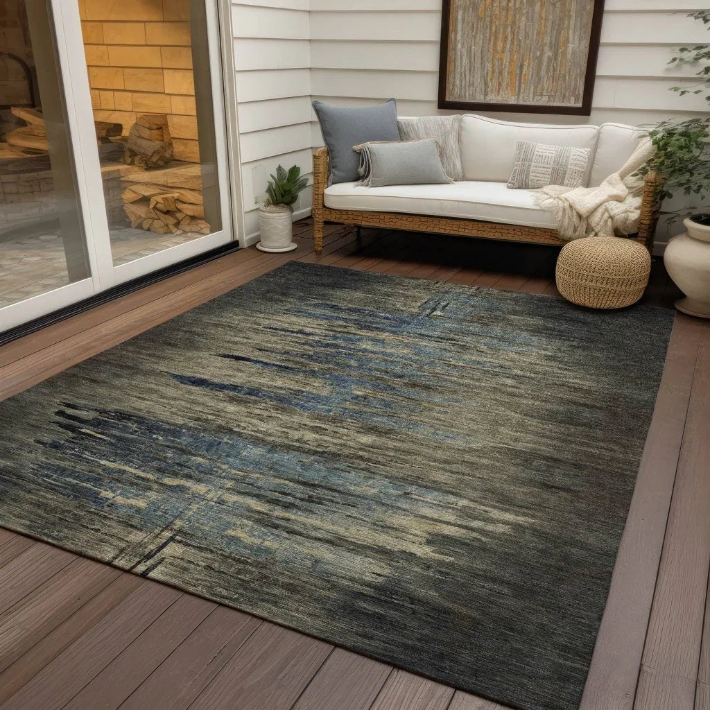 Zahran Brown Washable Indoor - Outdoor Rug - LOOMLAN - LOOMLAN Rugs - Outdoor Rugs
