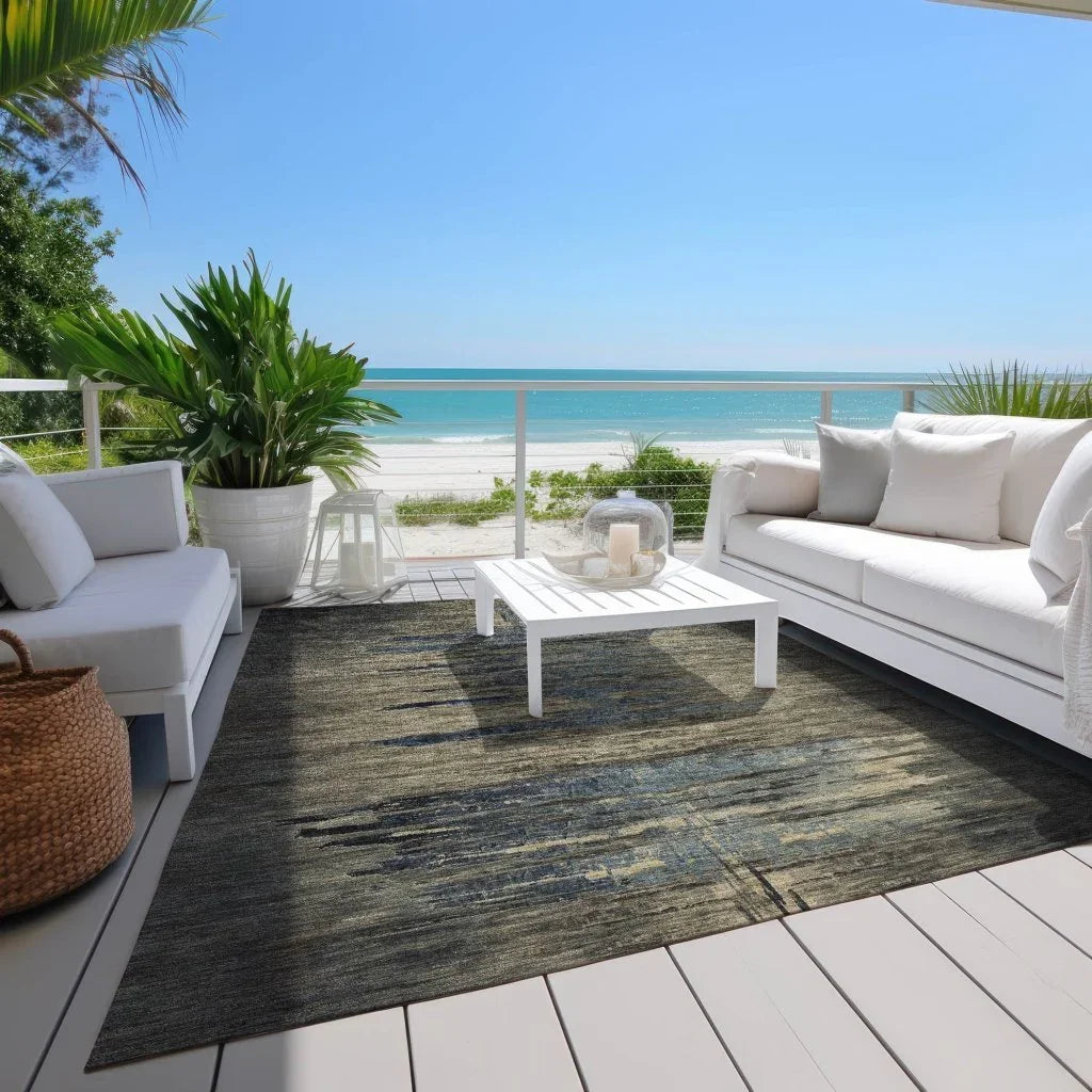 Zahran Brown Washable Indoor - Outdoor Rug - LOOMLAN - LOOMLAN Rugs - Outdoor Rugs