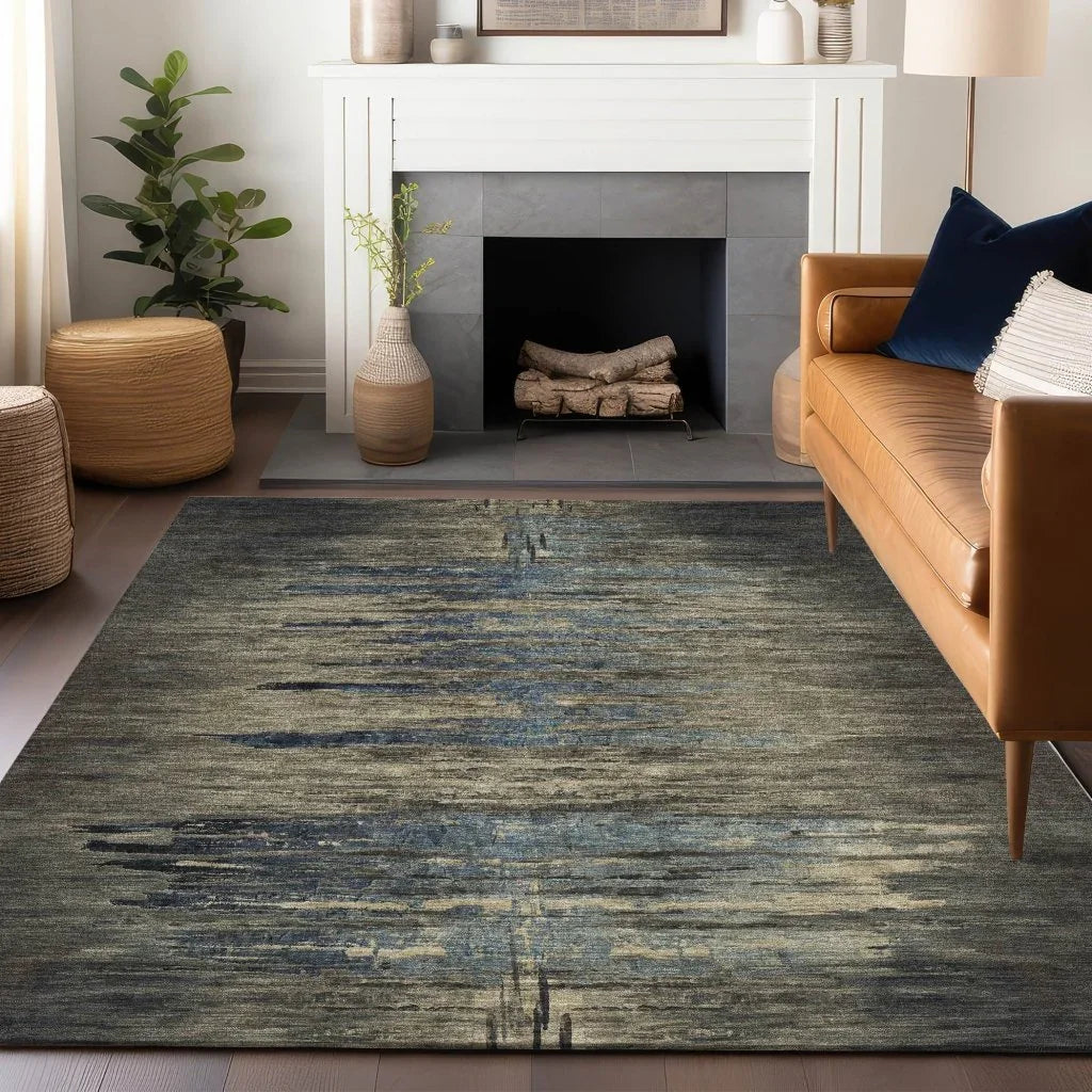 Zahran Brown Washable Indoor - Outdoor Rug - LOOMLAN - LOOMLAN Rugs - Outdoor Rugs