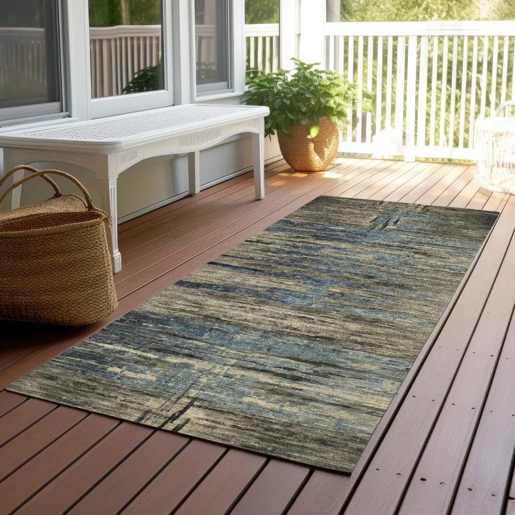 Zahran Brown Washable Indoor - Outdoor Rug - LOOMLAN - LOOMLAN Rugs - Outdoor Rugs