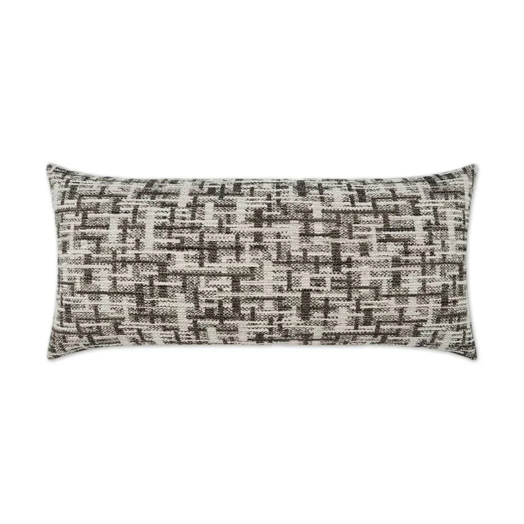 Zahwe Hamdmade Grey Outdoor Pillow-Outdoor Pillows-D.V. Kap-Lumbar-LOOMLAN