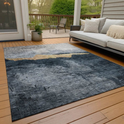 Zailor Blue Washable Indoor-Outdoor Rug-Outdoor Rugs-LOOMLAN Rugs-LOOMLAN