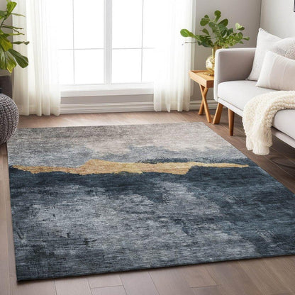 Zailor Blue Washable Indoor-Outdoor Rug-Outdoor Rugs-LOOMLAN Rugs-LOOMLAN